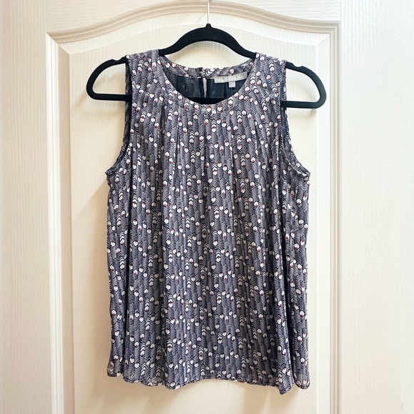 Daniel Rainn Effie Lurex Detail Blouse in Navy & Red - Picture 1 of 7